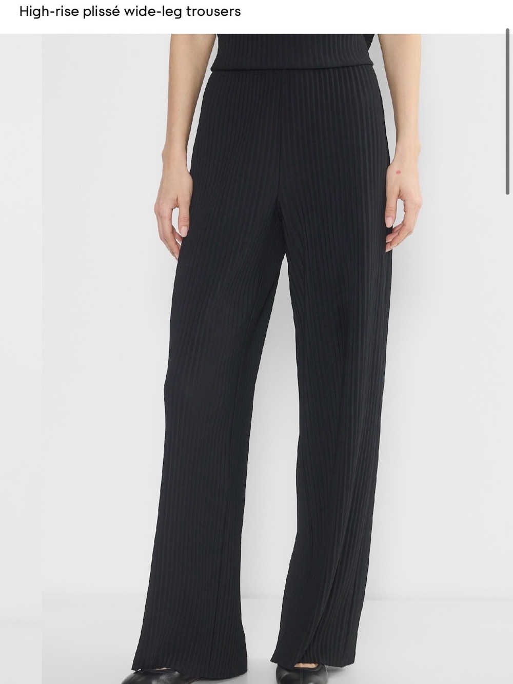 Babaton Skilled pant Black High-Rise Plissé Wide-Leg Trousers